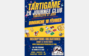 TARTIGAME - Journée club Tartiflette et Jeux