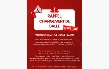 USINE - Fermeture pour travaux